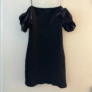 NWT Mango Black Velvet Mini Dress | Size S | Off the Shoulder | Party | Cocktail